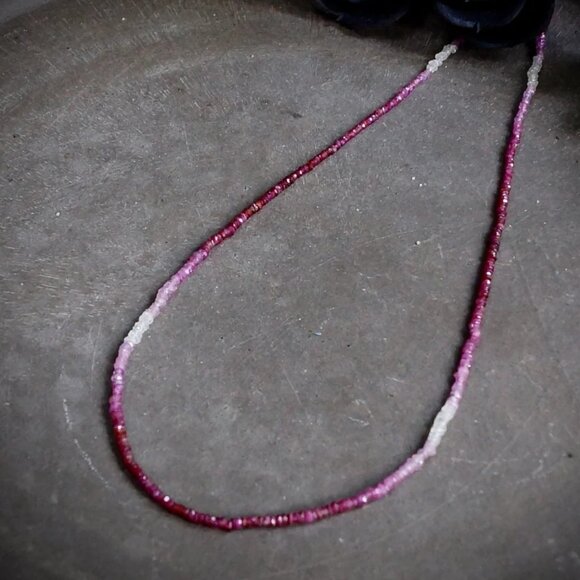 GORGEOUS BUNDLE ombre Ruby Beaded Necklace & Bracelet Non Tarnish Gold, Ruby - Picture 15 of 15